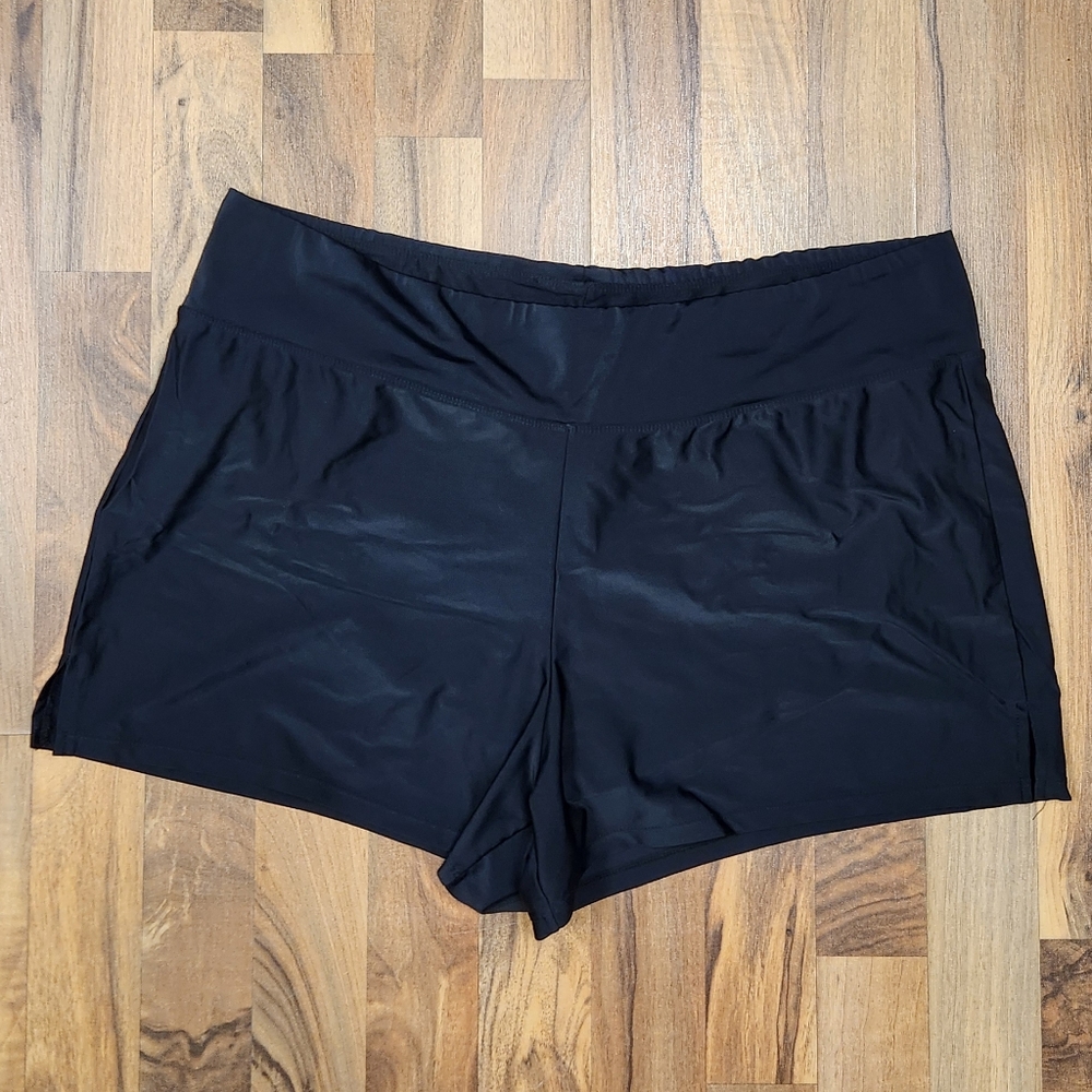 Collection By Catalina Women Swimming Shorts, Size 2X (18W-20W) Black